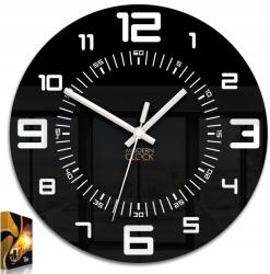 ModernClock Rocky falióra fekete-fehér 3D csendes jól olvasható fényes 28 CM (Rocky28)