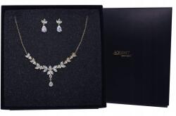 Kokonet 18 karátos arannyal bevont nyaklánc és fülbevaló szett Swarovski kristályokkal (8-0351)