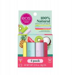 EOS Natural Smooth ajakbalzsam 4 db-os ananászos-görögdinnye-málnás-kókuszos