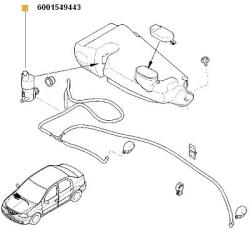 Original Renault Pompa de apa, spalare parbriz ORIGINAL RENAULT 60 01 549 443 (60 01 549 443)