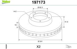 VALEO Disc frana VALEO 197173 (197173) - automobilus