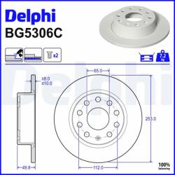 DELPHI Disc frana DELPHI BG5306C (BG5306C) - fixbox