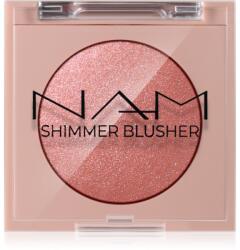 NAM Shimmer Blusher hosszantartó arcpír árnyalat 2 Peach Ice Tea 4 g