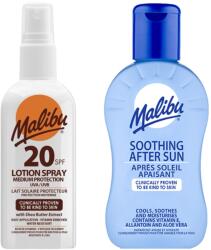 Malibu vízálló spray SPF20 100ml + napozás utáni balzsam 100ml, uniszex, normál, E-vitaminnal és aloe verával (040620241302)