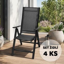 Avenberg Isla állítható kerti szék szett, 4db, fekete, ZA23448