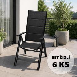 Avenberg Isla Plus állítható kerti szék szett, 6db, fekete, ZA23451