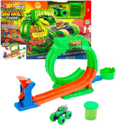 Mattel Hot Wheels Monster Trucks Mutant Chaos hurok kihívás ugratópálya slime-mal (JMK91) - morzsajatekbolt