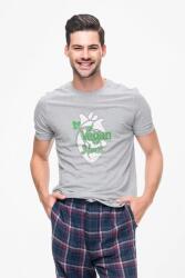 D&B Férfi/Unisex Póló ST00158 Vegan Heart Szürke-Méret XL (ST00158VeganHeartGrayXL)
