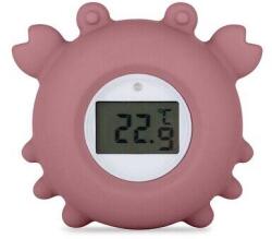 Petite&Mars Termometru Digital Petite&Mars Crabul Caleb Multifunctional Ecran Usor de Citit Valoare Precisa Silicon Sigur Avertizare Temperatura +0luni Roz (583820) Termometru apa de baie