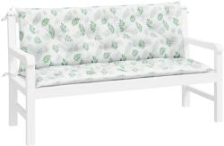 vidaXL 2 db levélmintás szövet kerti padpárna 150 x 50 x 7 cm 361712 (361712VidaXL)