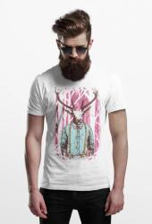 D&B Férfi/Unisex Póló ST00037 Deer Fehér-Méret M