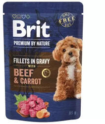  Brit Premium filé tasakok mártásban marhahússal és sárgarépával 85g