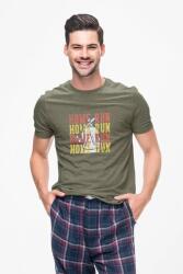 D&B Férfi/Unisex Póló ST00162 Home Run Katonai zöld-Méret S (ST00162HomeRunMilitaryGreenS)