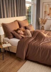 Czinger HOME Mocha szatén ágyneműhuzat - elegancia és mély nyugalom 3 részes: 2 db Nagypárna+Dupla Paplan