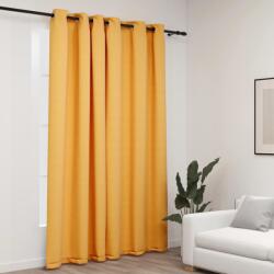 vidaXL sárga vászonhatású sötétítőfüggöny fűzőkarikával 290 x 245 cm (321195VidaXL)
