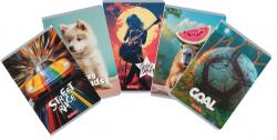 Herlitz Caiet A5 48 file, hartie 70g/mp FSC mix, patratele, Megamix, diverse modele, Herlitz HZ400211732