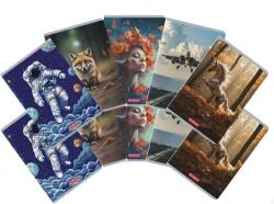 Herlitz Caiet A5 48 file, hartie 70g/mp FSC mix, patratele, Megamix 2, diverse modele, 10 buc/set, Herlitz PCKHZ400211733