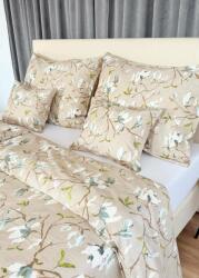Czinger HOME Magnolia szatén ágyneműhuzat - időtlen virágos elegancia 5 részes: 2 db Kispárna+2 db Nagypárna+Dupla Paplan