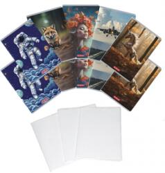 Herlitz Pachet 10 caiete A5 + coperti, 48 file, patratele, hartie 70 g/mp FSC Mix, modele asortate Megamix 2, Herlitz PCKHZ400211733COP