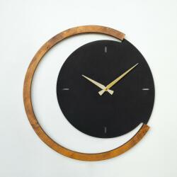 Wallity Dekoratív Fém Falióra Fekete Diófa Hold Idő Fa Fém Falióra - APS117