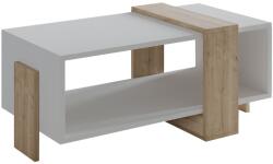 Hanah Home Dohányzóasztal Fehér Zafír Tölgy Meleni - Fehér, Zafír Tölgy
