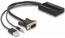 Delock 64172 video átalakító kábel 0, 25 M HDMI A-típus (Standard) VGA (D-Sub) + 3.5mm + USB Type-A Fekete (64172)