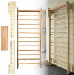  Bordásfal insportline shapemar 220x90 cm, nagyobb távolság a faltól, tömör bükkfa, 2 x lakkozott felület, tartozékok rögzítésének lehetősége (ISL-30417/szines)