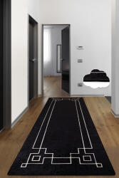 Conceptum Hypnose Hall Carpet (80 x 200) Black White Square - Black