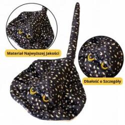 LEAN Toys Plush Stingray Mascot Cuddly Toy Black Dotted 50cm