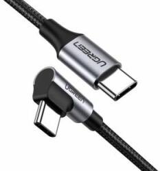 Ugreen Kabel USB-C do USB-C, kątowy UGREEN QC 3.0 PD 3A 60W 1m (czarny)