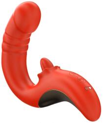 Intense Toys Vibrator Paulina, Functii de Impingere, Vibratii, Licking, Silicon, USB Magnetic, Rosu Vibrator