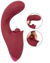  Vibrator Rabbit Javida, Functii de Vibratii, Impingere, Tapare, Silicon, USB, Rosu, 17.8 cm Vibrator