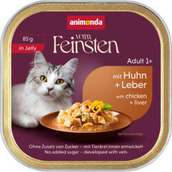 Animonda Vom Feinsten 64x85g animonda vom Feinsten Adult csirke & máj aszpikban nedves macskatáp