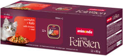 Animonda Vom Feinsten 24x85g animonda vom Feinsten Kitten szószban csirke & borjú nedves macskatáp