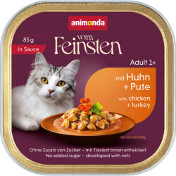 Animonda Vom Feinsten 64x85g animonda vom Feinsten Adult csirke & pulyka szószban nedves macskatáp