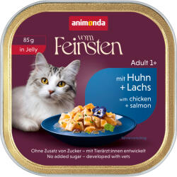 Animonda Vom Feinsten 64x85g animonda vom Feinsten Adult csirke & lazac aszpikban nedves macskatáp