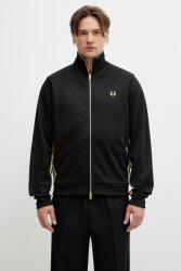Fred Perry cipzáras melegítőfelső férfi pamuttal - fekete S