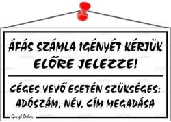  Információs tábla, 22, 5x12, 5 cm, ÁFÁS számla igényét kérjük előre jelezze! , fehér (000 - 090F) - wondex