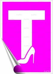  Információs matrica, 25x17, 5 cm, tanuló vezető T betű, női, pink (221 - 610) - wondex