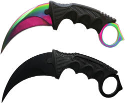 Depox Set Cutit Briceag Karambit CS: GO, Black, negru, plus teaca si snur + Cutit Briceag Karambit CS: GO, multicolor, fade, plus teaca si snur (1682)