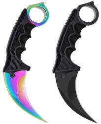 Depox Set doua cutite karambit, 19 cm, multicolor/negru, teaca inclusa (1683)