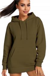 JHK Női pamut, oversized, kapucnis pulóver, khaki, S méret