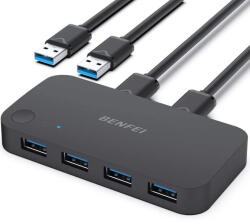 BENFEI 4 portos USB 3.0 kapcsoló fekete (161093)