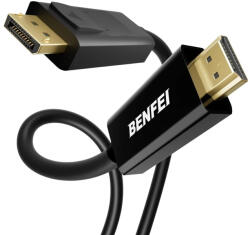 BENFEI 4K DisplayPort-HDMI egyirányú kábel 1, 8 m fekete (161061)