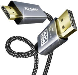 BENFEI DisplayPort 1.2-HDMI 1.4 egyirányú kábel 4K 0, 9 m szürke (161051)