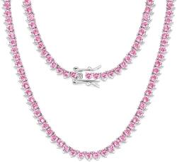 Raizel Colier tennis elegant, cu pietre din zirconiu roz, Stellar Pink (RZ2064)