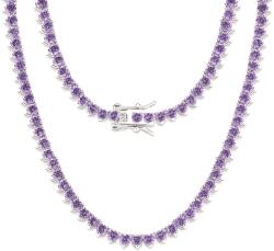 Raizel Colier tennis elegant, cu pietre din zirconiu mov, Stellar Violet (RZ2063)