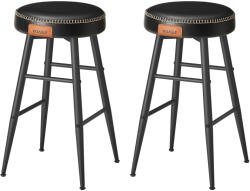 Vasagle Set 2 scaune bar VASAGLE EKHO, tapiterie PU, cadru metalic, negru (EZ-LBC080B01)