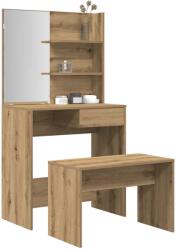 vidaXL Set de masa de toaleta din lemn de stejar artizanal GartenMobel Dekor (3329190)