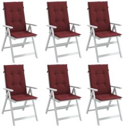 vidaXL Perne scaun cu spatar înalt, 6 buc. rosu vin 120x50x4 cm textil GartenMobel Dekor (4002441)